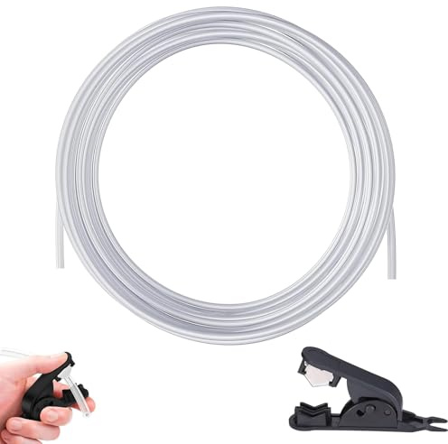 10 Meter PTFE Schlauch mit Cutter, 4mm x 2,5mm PTFE Teflonschlauch für 1,75 mm 3D Drucker Filament, PTFE Tube 3D Drucker Schlauch, Kompatibel mit Creality K1/K1 Max/Ender 3 V3 (Transparent)