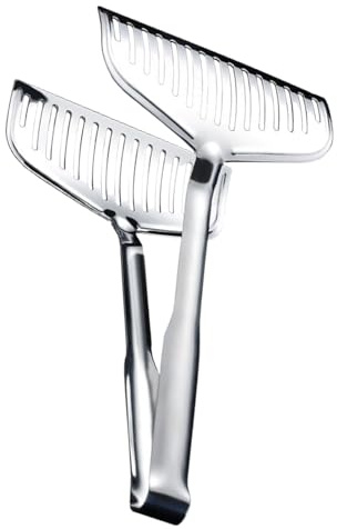 Pinzas alimentarias - Pinzas de cocción de acero inoxidable, utensilios de servicio resistentes al calor | Proporciona un agarre seguro, protege las sartenes antiadherentes, garantiza un control