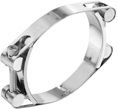 sourcing map T-Bolt Hose Clamp 100-110mm (3.9-4.3) 304 Stainless Steel Double Head Adjustable Intake Radiator Tube Clamps for Automotive Plumbing Industrial Intercooler Pipe
