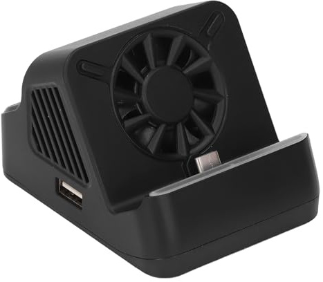 XoYixoYi Docking station TV per Switch con ventola di raffreddamento Porta USB aggiuntiva Supporto di ricarica portatile Adattatore compatibile con interfaccia multimediale da tipo C a HD