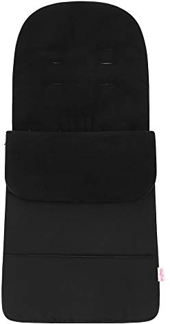 Babycurls Fleece Lined Snuggly Cosytoes Footmuff Universal Fitting for Pushchairs Strollers Prams Buggys Baby Joggers 95-100cm Black