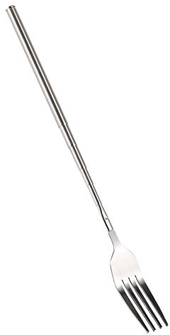 Yosoo 5 tenedores extensibles, tenedores telescópicos de acero inoxidable, extensibles de 8.7 a 25.5 pulgadas de postre con largo, tenedores telescópicos para tostar, cena, fruta, postre y