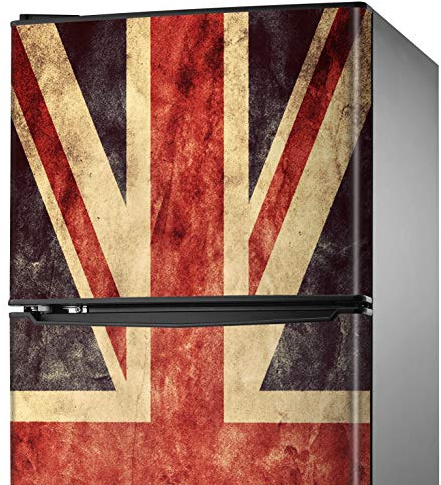 MEGADECOR Adesivo decorativo per frigorifero con bandiera inglese 'Union Jack', varie misure (185 cm x 60 cm)