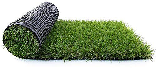 Fas Home Artificial Grass Turf 1.38 Custom Sizes,Fake Grass Indoor/Outdoor Rug Synthetic Lawn Carpet,Faux Grass Landscape for Décor,Astroturf for Dogs with Drain Holes