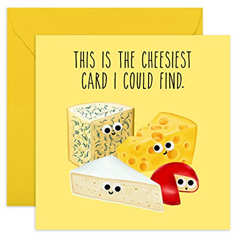 Central 23 – Sött födelsedagskort – 'Cheesiest Card' – jubileumskort – roligt ordvits för män och kvinnor – mors dagskort för hennes mamma mamma fru – levereras med roliga klistermärken