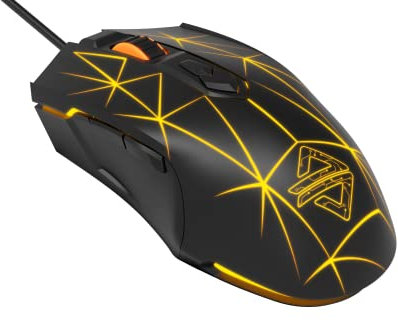 LexonElec AJ52 Mouse Gaming, Mouse da Gioco Cablato USB con Illuminazione Rainbow, DPI a Livello 7 Regolabile, PC Gaming Mice con 7 Pulsanti, Wired Optical USB Mice per Windows/Mac - Star Black