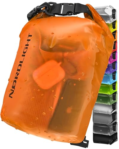 Nordlight Dry Bag wasserdichte Tasche - 2l 5l 10l 15l 20l 30l Liter | Wasserfester Packsack Seesack Beutel Waterproof Drybag + Roll-Top + Schultergurt | Schwimmen Baden Strand Kanu SUP Tauchen Handy