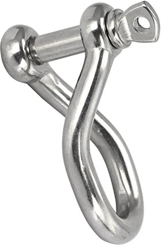FASTON® Schäkel gedreht D=6 gedrehte Form Edelstahl A4 V4A (5 Stück) Drehschäkel Rundschäkel Verbinder D-Schäkel Rostfrei Rund-Schäkel Schaekel mit Augbolzen