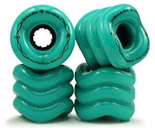 Shark Wheel Ruote da Skateboard California Roll da 60 mm, 78A, Colore Turchese