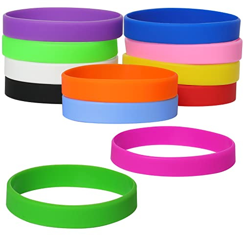 LVNRIDS 12 pezzi Braccialetti elastici in Silicone Multicolore, 20.2 cm Riutilizzabile Braccialetti in Gomma per Uomo Donna, Bracciale Colorati per Feste, Eventi, Festival Musicali,Sport