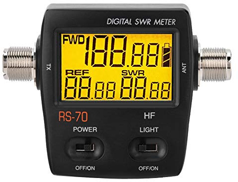 Digital Short Wave Standing Wave Meter, 200W Portable Professional Watt Meter SWR Meter LED Backlight Display RF Power Meter, Battery or USB Powered, Testing SWR Power, for 2 Way Wireless Intercom