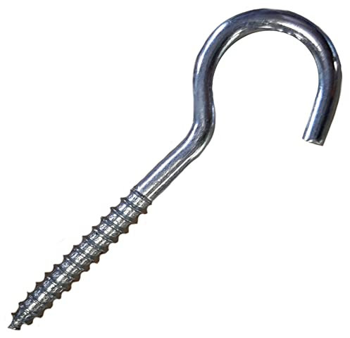 LLB Screw in Hooks Plain Ceiling Cup Screw-in Hooks M5 Large Heavy Duty Cup Hooks for Hanging Lights 5mm x 70mm (0.2 x 2.76) Box of 20pcs