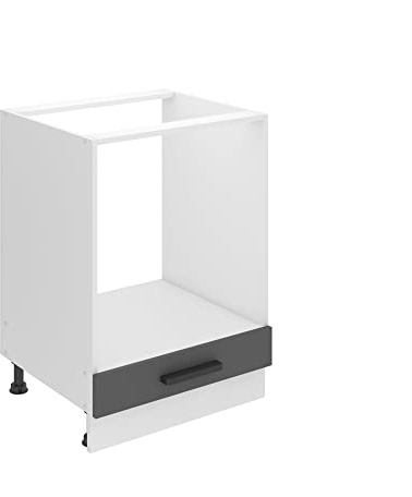 Belini Unterschrank SDP 60 cm, ohne Arbeitsplatte, Silber matt | Küche, Küchenunterschrank Breite, Küchenschrank ohne Tür, mit Schubladen