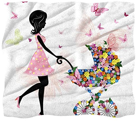 Fleece-Überwurf, Decke, für junge Mutter, rosa Baby, Blumen, für Couch, Sofa oder Bett, gemütliche, weiche Decken
