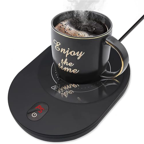 PYXISTIFY 200W Coffee Mug Warmer – Electric Coaster with 5 Temp Gears up to 212℉ (100℃) – Auto Shutoff & Waterproof Plate – Heating Wax, Tea, Cocoa, Milk – Smart Beverage Warming Boils liquid (No Cup)