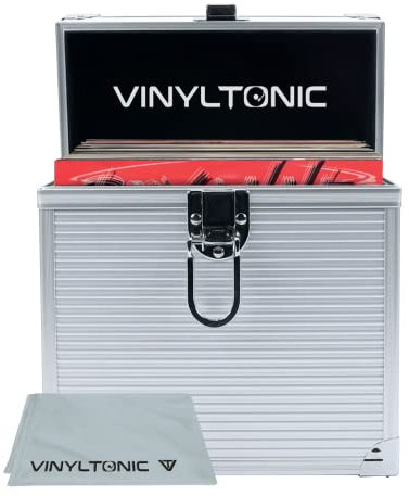 Vinyl Tonic Aufbewahrungskoffer aus Vinyl mit Tuch, 17,8 cm oder 30,5 cm, 3 Farben zur Auswahl, Silber, 17,8 cm, Koffer