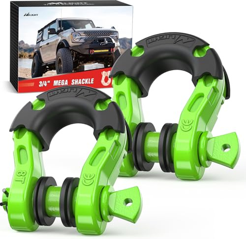 Nilight Lot de 2 manilles à Anneau en D de 1,9 cm avec goupille à vis de 2,2 cm, résistance à la Rupture de 30,8 kg, manilles de récupération Tout-Terrain pour Utilisation avec Sangle de remorquage