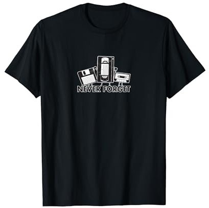 Never Forget Design Audio VHS Kassette Diskette Kostüm T-Shirt