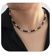 YANCHUN Necklace for Men Puka Shell Necklaces Men Jewelry Gifts Surfer Mens Necklace Beaded Choker Beach Jewelry Gift for Dad Son Husband Summer Beach Accessories