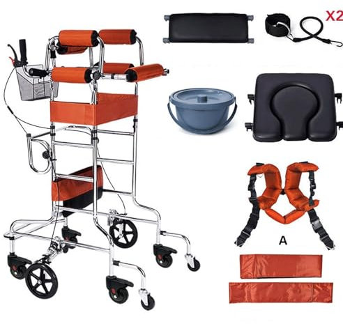 Gehhilfe für Senioren Faltbare Design Gehhilfe für Erwachsene, Höhenverstellbare Breite Medizinische, Komfortable Schaumstoff Armlehne Mobilität Rollator (Color : Men's, Size : 150-183cm)
