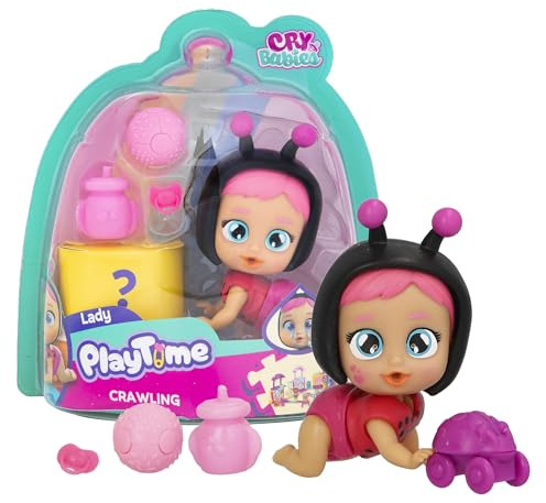 Bebés Llorones Playtime Day Care Crawling Lady, Mini Muñecas, con 5+ Accesorios, Gatea Y Llora Lágrimas De Verdad, con una Revelación Mágica, Juguete para Niños de 4 a 6 Años
