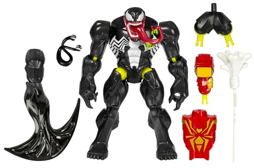Hasbro, Marvel MixMashers, Venom, action figure e accessori personalizzabili deluxe da mischiare e abbinare