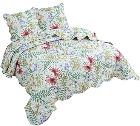 Autrefois Tagesdecke Patchwork, bunt, Myriade, 230 x 250 cm, mit 2 Kissenbezügen, 65 x 65 cm, gesteppte Tagesdecke für Doppelbett