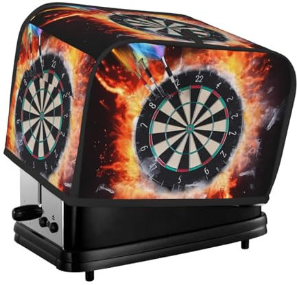Dartscheiben-Toaster-Abdeckung, 2 Scheiben, Küche, kleine Geräte, Abdeckungen mit Taschen, Toaster, Staubschutz mit Griff oben, waschbar, Universal-Brotbackmaschinen-Abdeckung für Küche