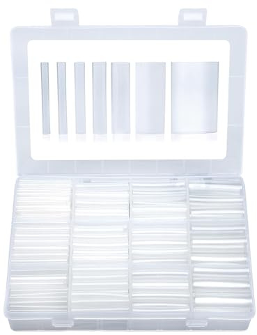 Offgridtec Schrumpfschlauch Set 3:1, 275 vorgeschnittene Stücke, 45mm Länge | Doppelwandig mit Kleberbeschichtung, für Kabelisolierung und Lötstellen, verschiedene Durchmesser (transparent)