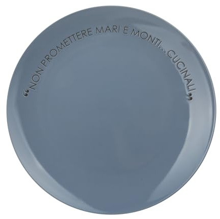 KASANOVA Piatto piano blu 27 cm stoneware scritta Quotes