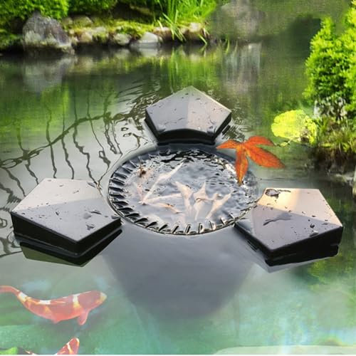 Aspirador flotante - Limpiador automático de piscinas y extractor de superficies para estanques de peces y piscinas, 43 W, clarificador de agua eficiente