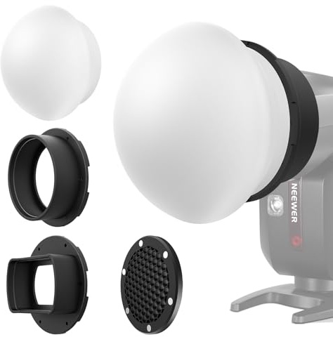 NEEWER Silicone Flash Diffuser with Grid & Two Magnetic Adapter Rings Compatible with Godox V1/V1 PRO NEEWER NW620 NW700 NW760 Z880 Z760 Square Head & Z1 Z2 Round Head Camera Speedlight, CRS4