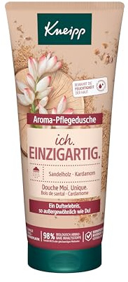 Kneipp Doccia per la cura dell'aroma Ich. Unico. - Gel doccia con estratti naturali in legno di sandalo e cardamomo, per una doccia di lusso, formula senza microplastica, 200 ml