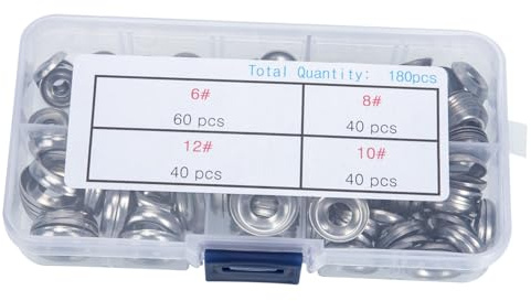FOYTOKI 180pièces Rondelles Coupelle Décoratives Argentées Kit Assortiment De Joints Fraisés Joints Œil De Poisson Creux Pour Vis Bricolage