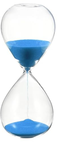 PATIKIL Reloj De Arena De 10 Minutos Reloj De Arena De Cristal Temporizador De Arena para Decoración De Sala De Estar Hogar Oficina Restaurante Azul Oscuro