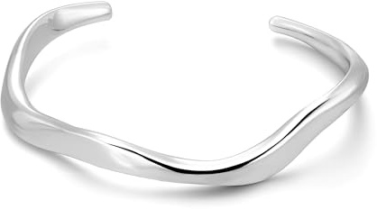 ALEXCRAFT Silber 925 Offen Armreif für Damen 14K Vergoldet Cuff Armbänder