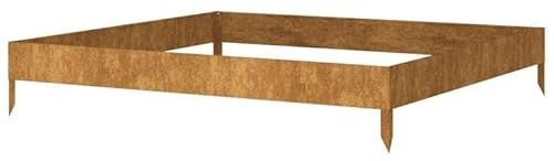 Aiuola rialzata in acciaio corten, 100 x 100 x 18,5 cm, durevole e resistente alle intemperie, per giardino e balcone, ideale per verdure ed erbe aromatiche