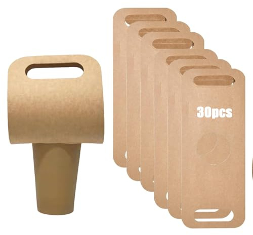 Eruceky 30 Pièces Porte gobelet Carton, Porte-gobelets en Papier Kraft avec poignée, pour Boissons Sortir Livraison de Services de Restauration