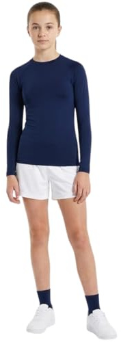 Athletic Sportswear Maglia intima da ragazza, a maniche lunghe, termica, a compressione, strato inferiore morbido e caldo, per netball, calcio, danza e ginnastica, abbigliamento sportivo in PE per la