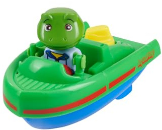 AquaPlay Barco Deportivo con Motor de Cuerda – Barco de Juego autopropulsado, sin Pilas, Sistema de Cuerda Robusta, Juguete acuático, bañera o Piscina, Playa, Azul y Verde, a Partir de 2 años