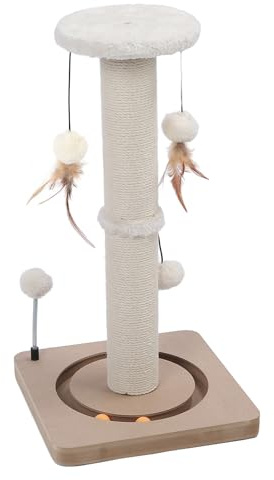 aqxreight Poste Rascador para Gatos de Interior, Torre Rascadora con Bolas Interactivas y Palo Teaser, Diseño Estable para Mascotas Activas, Espacio para Escalar y Estirar en Varios Niveles
