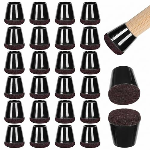 CIOXSOIO 24 Pezzi Gommini per Sedie, Piccolo Tappi per Sedie 14-20mm, Elastiche Coprigambe per Sedie in TPR con Feltrini, Protezioni per Gambe di Rotondi e Quadrati Chairs Mobili, Viola Feltro