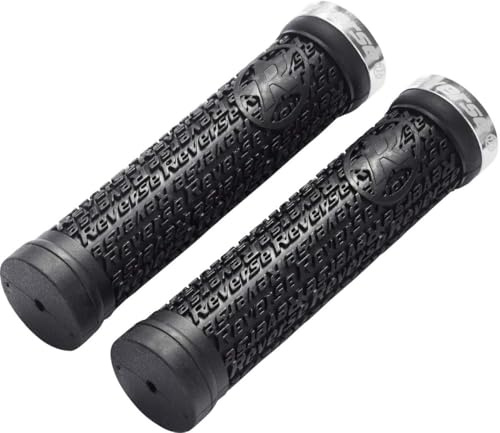 Reverse Stamp Single Lock-On Fahrrad Griffe schwarz/silberfarben