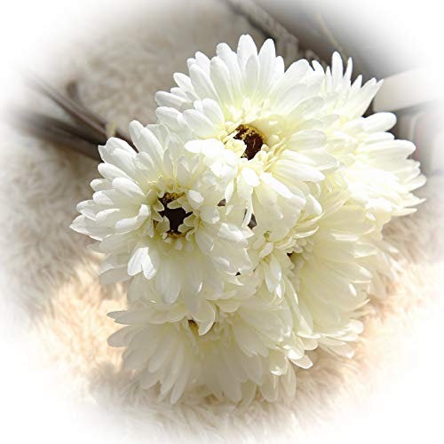 cn-Knight Künstliche Blume,3 Bündel 28cm Seidenblumenstrauß für Braut,Brautjungfer,Corsage,Boutonniere,Heimdekoration, Büro,Party,Weiß
