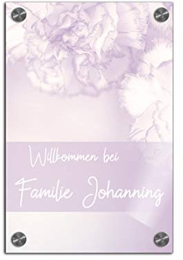 Türschild Namensschild für die Haustür 14x21 cm mit UV Druck und einem einzigartigem Design Eingangsschild Garten Familienschild Klingelschild Klingelplatte Funk-Klingel