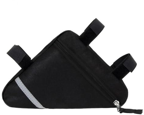 Aiqeer Schwarz Fahrrad Dreieckstasche Fahrrad Dreieck Rahmentasche | Wasserdichte Nylon Radfahren Dreieck Aufbewahrungstasche, Beidseitig Reflektierende Dekoration, for MTB Rennräder