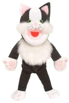 Fiesta Crafts Cat Hand Puppet, Animal Puppet for Kids | Soft Animal Hand Puppet for Role Play, Creativity & Sensory Skills for Kids
