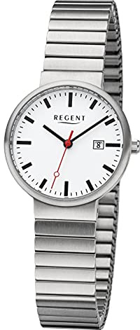 Regent Damenuhr mit Edelstahl Zugband 29 MM Durchmesser im Bahnhof Look Datum F-1359
