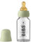 BIBS Baby Glass Bottle. Anti-Colic. Round Natural Rubber Latex Nipple. Supports Natural Breastfeeding, Complete Set - 110 ml, Sage