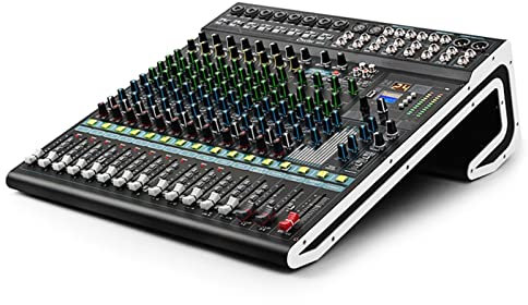 FGHSD DJ Mixer Professional 16 Canales Blueteeth Audio Mixer con USB Sound Mixing Console Recording Stage DJ Audio Console Mixer para Party Studio